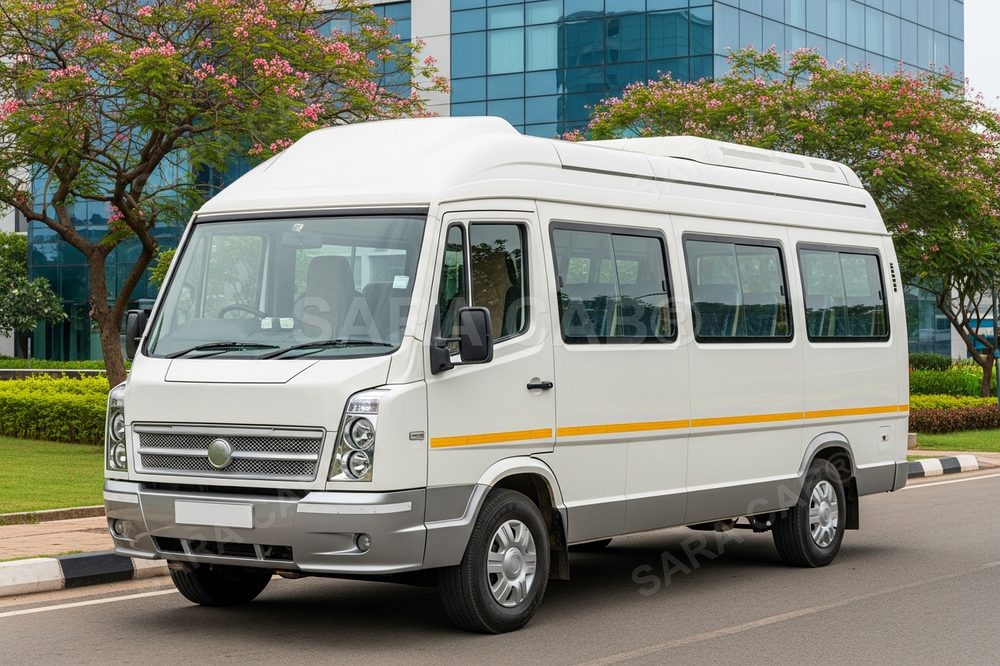 Force Urbania van at the Bangalore hub — SARA CAB®